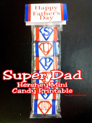These Hershey mini candy bar wrappers are the perfect treat for the Super Dad in your life.  Simply print, cut, and assemble for an easy Father's Day gift everyone on your list will love.