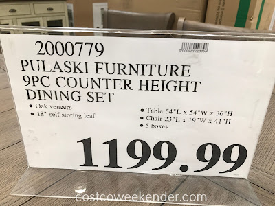 Deal for the Pulaski Furniture 9-piece Counter Height Dining Set at Costco