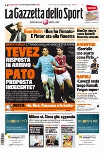 La Gazzetta dello Sport del 4 Gennaio 2012 | ISSN 1120-5067 | TRUE PDF | Quotidiano | Sport
La Gazzetta dello Sport è un quotidiano sportivo italiano, con sede a Milano. Insieme al Corriere dello Sport - Stadio e Tuttosport, è uno dei tre principali giornali sportivi d'Italia. È il primo quotidiano sportivo per numero di lettori nell'Italia centro-settentrionale, ed uno dei maggiori quotidiani italiani per tiratura e diffusione.