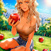 Beautiful Ursula posing in city park, apple party 