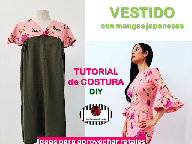 VESTIDO CON MANGAS JAPONESAS. TUTORIAL  DE COSTURA  GRATIS EN MI CANAL YOUTUBE