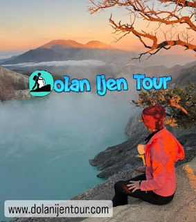 Panorama of Ijen from the top of the slopes of Mount Ijen