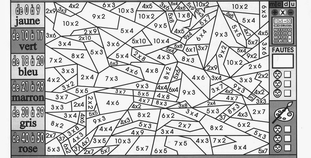 coloriage magique ce2 maths