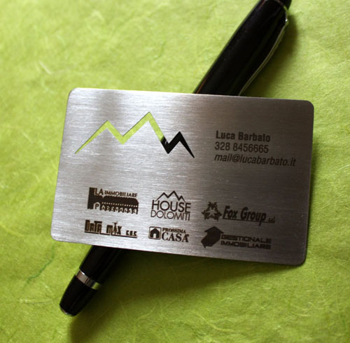 metal steel business cards