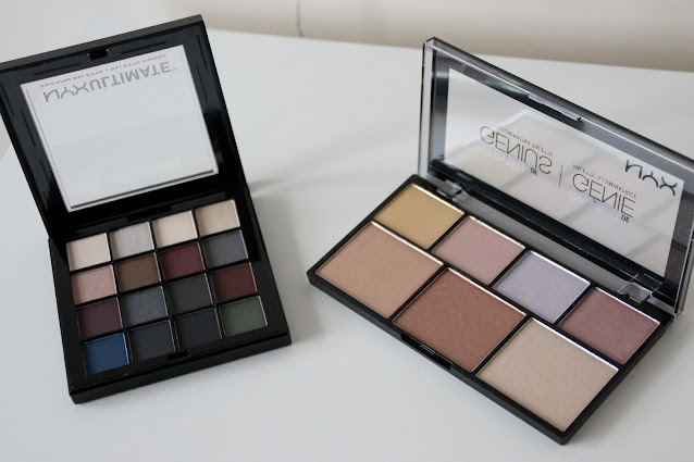 nyx ultimate eyeshadow palette smokey and nyx highlighter palette