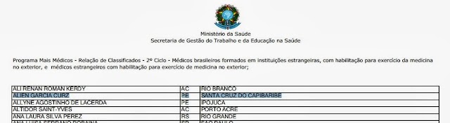 Primeiro médico estrangeiro que deverá vir para Santa Cruz do Capibaribe