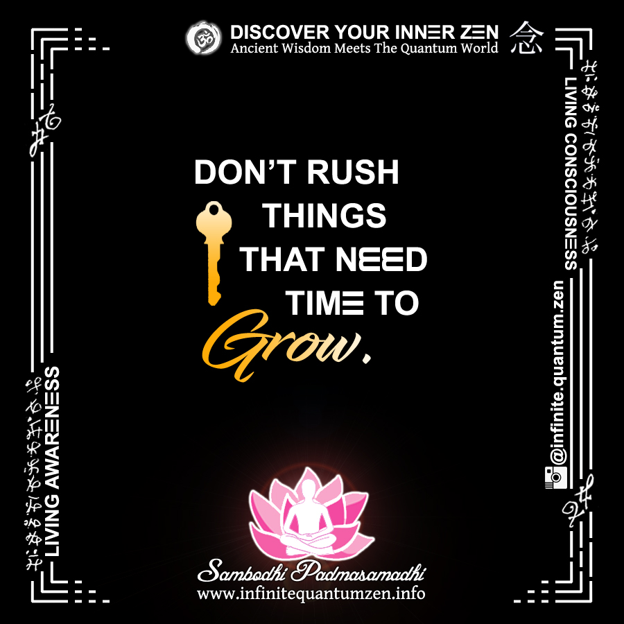 Don't Rush Things That Need Time To Grow (Yellow Key) - Infinite Quantum Zen, Success Life Quotes