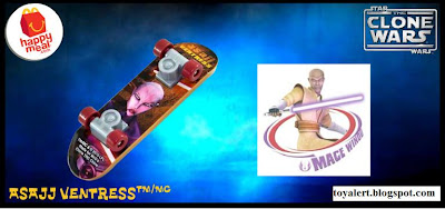 McDonalds Star Wars - The Clone Wars Happy Meal Toys 2010 - Asajj Ventress Mini Skateboard or Fingerboard