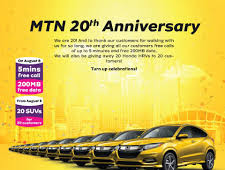 MTN Nigeria said 20 customers will be gifted brand new Honda HRVs.