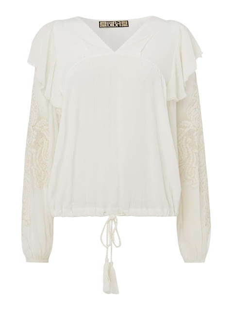 Biba embroidered sleeve boho top