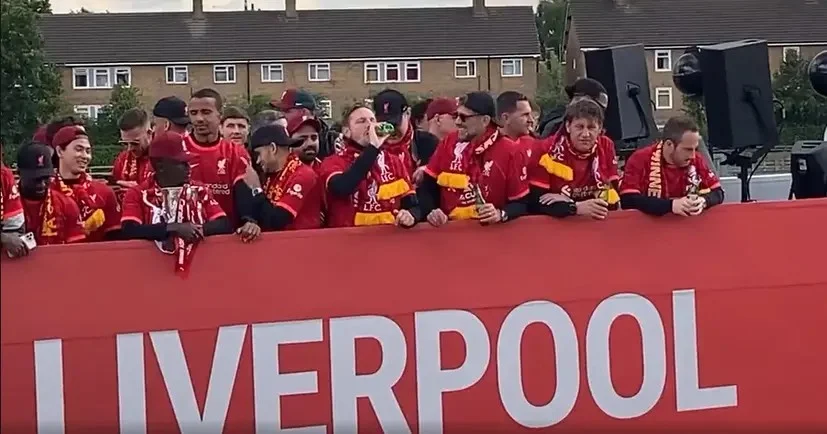 Pictures from Liverpool's bus parade