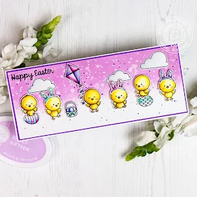 Sunny Studio Stamps: Chickie Baby Spring Showers Chubby Bunny Easter Card by Rachel Alvarado