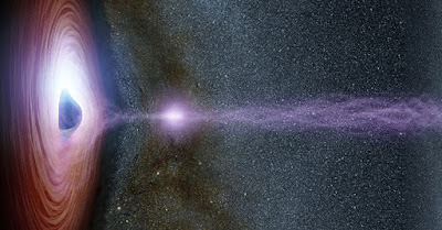 imagen ilustrativa, estallido de energía de un agujero negro