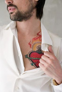 Heart Tattoo Designs On Chest for  Men