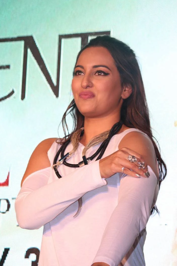 Sonakshi Sinha Stills At Film Game Launch In White Top