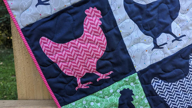 Applique chicken quilt