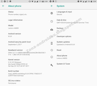 AOSP Oreo Beta (8.0) For Lenovo A6000 / plus