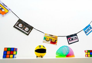 Retro Cassette Tape Bunting for an 80s Party