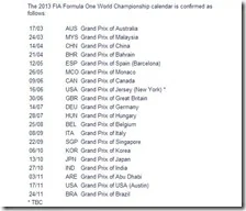 Calendario 2013