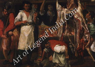 The Great Artist – Annibale Carracci Painting “The Butcher’s Shop c.1582-3 75”X107” Christ Church, Oxford”