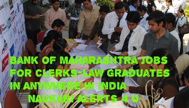 Bank of Maharashtra jobs for Clerks-Law Graduates