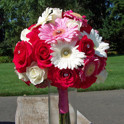 I enjoyed adding the Bling for Jessica in the gerber daisies