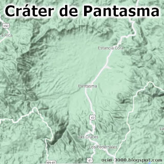 Cráter de Pantasma con relieve. Google maps.