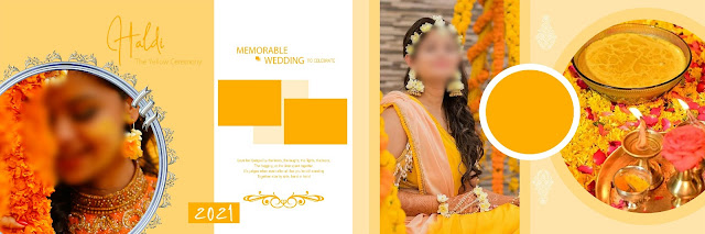 Haldi Ceremony Wedding Photo Album DM 12x36 PSD