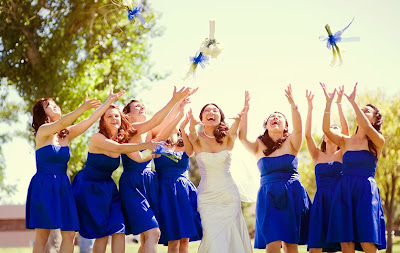 blue bridesmaid dresses