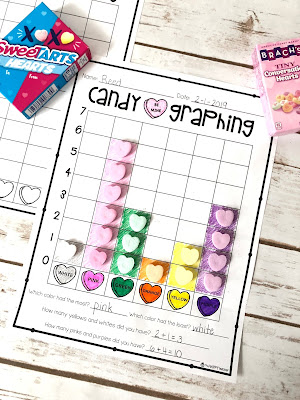 Valentine's Day math candy heart graph