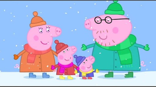 Peppa Pig family winter wallpaper