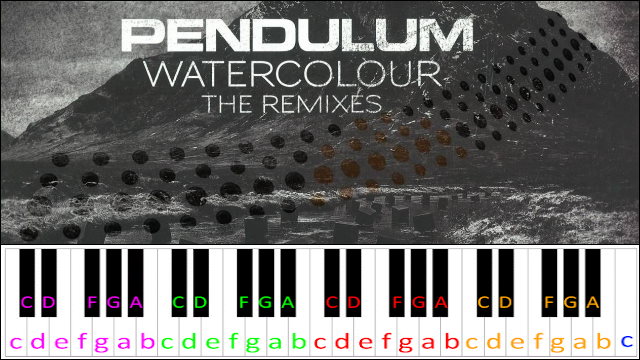 Watercolour by Pendulum Piano / Keyboard Easy Letter Notes for Beginners