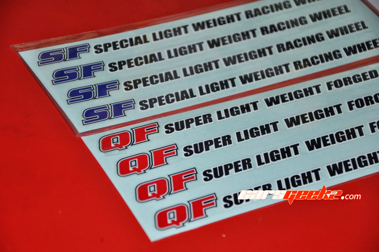 QF AND SUPER LIGHT WEIGHT FORGED RACING WHEEL P1 BUDDY CLUB  sticker / decal / vinyl