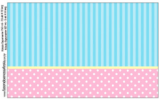 Pink, Yellow and Light Blue,Toppers or Free Printable Candy Bar  Labels.