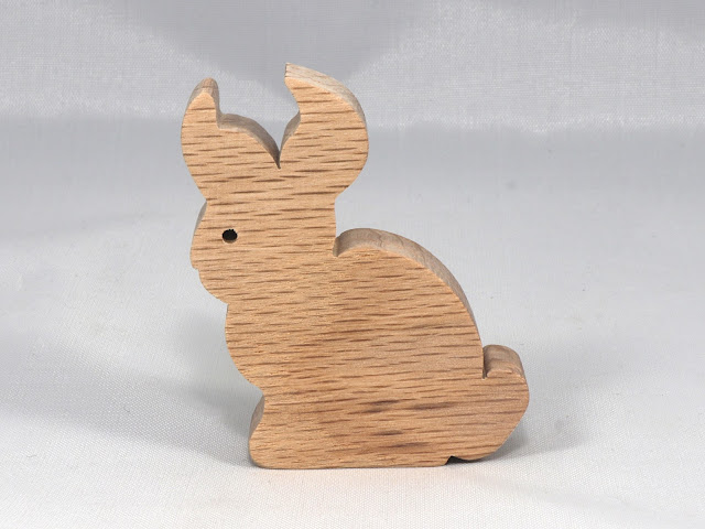 Wood Toy Bunny Rabbit Cutout, Handmade, Freestanding, Unfinished, Unpainted, and Ready to Paint, from the Itty Bitty Animal Collection