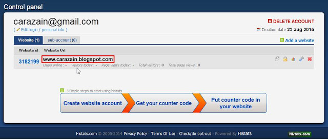 Cara Memasang Widget Histats Di Blog Gratis Daftar