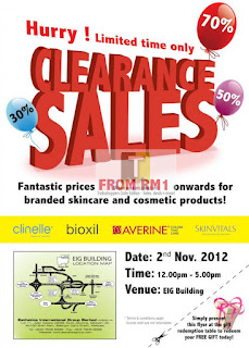 Clinelle Averine Skincare & Cosmetic Clearance Sales 2012