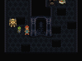 A room full of pitfalls in the Fiendlord's Keep, a dungeon in Chrono Trigger.