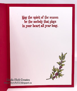 Linda Vich Creates: Peace, Joy, and Love. A colorful and festive card that uses the Musical Instruments Framelits and the Sheet Music stamp set.