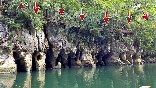 old cliff-hanging walkway at Sohoton Caves along the Sohoton River in Basey Samar