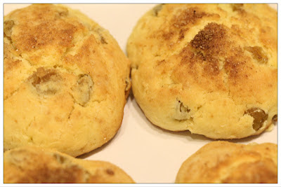 Raisin scones top view