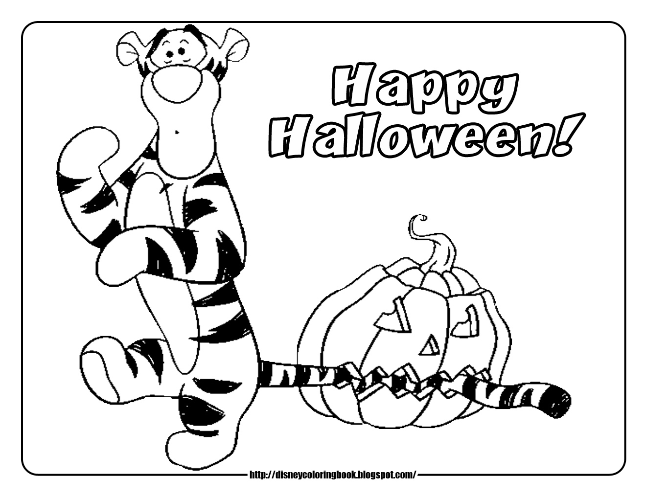 halloween coloring pages tigger pumpkin