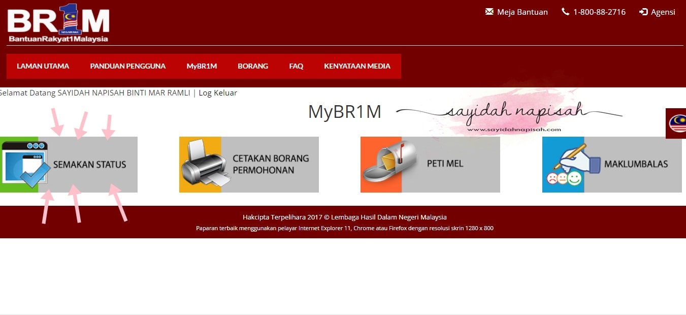 Br1m Check Status Permohonan - Terkumpul v