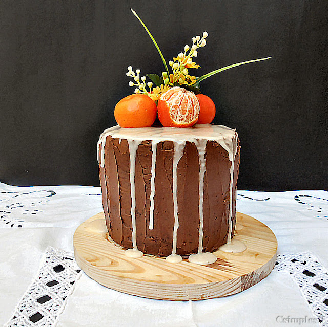 clementine and carrot cake with chocolate buttercream