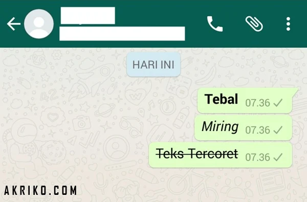 Cara Membuat Tulisan Tebal, Miring dan Coretan pada WhatsApp