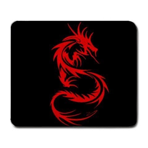 Tribal Dragon Black & Red Mouse Pad