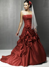 red heart color wedding dresses