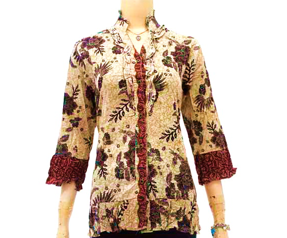 Model Baju  Batik  Kerja untuk  Wanita  Gemuk  Ragam 