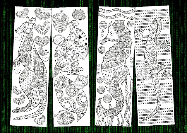 Bookmark Templates Animal Zentangle