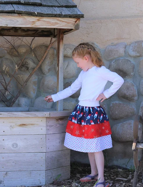 Super fast Red, White and Blue Ruffled Skirt Pattern and Tutorial